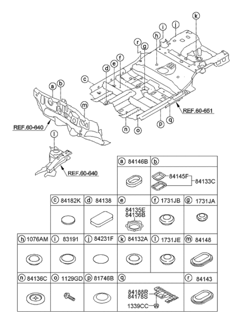 2011 Hyundai Elantra US Alabama made Isolation Pad & Plug Diagram 2