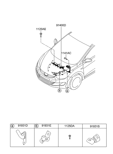 2013 Hyundai Elantra Wiring Assembly-Control Diagram for 91430-3Y062