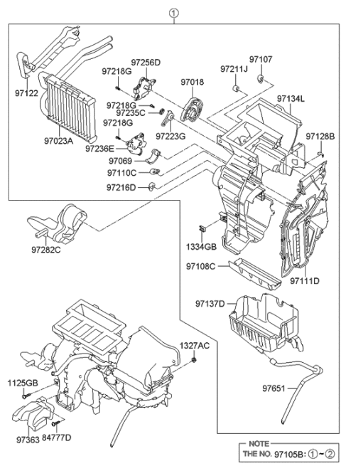 2011 Hyundai Elantra US Alabama made Heater System-Heater & Blower Diagram 1