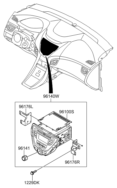 2013 Hyundai Elantra Knob-Volume Diagram for 96173-3X700-GU