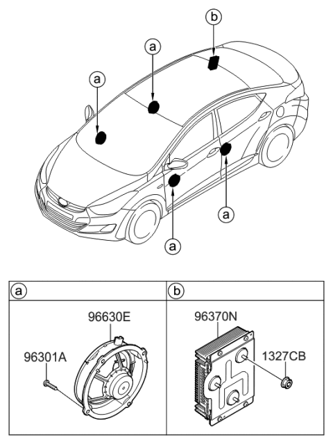 2013 Hyundai Elantra US Alabama made Speaker Diagram