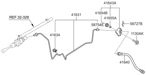 2013 Hyundai Elantra US Alabama made Clutch Master Cylinder Diagram