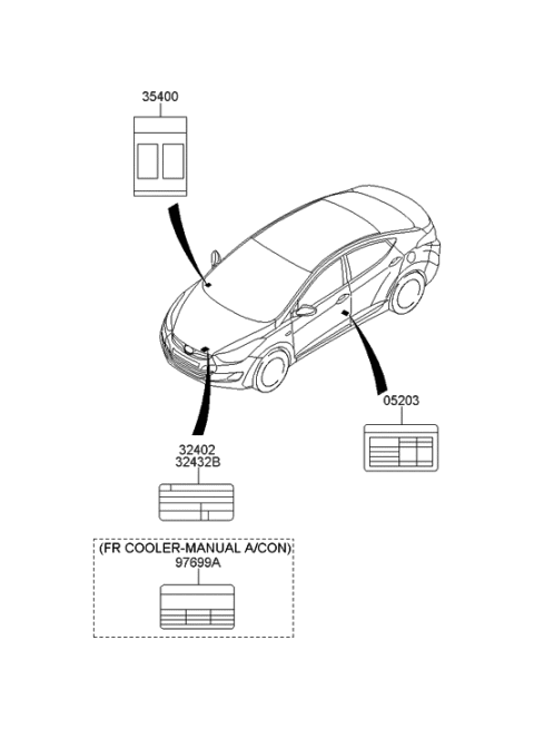 2013 Hyundai Elantra Label-1 Diagram for 32401-2EMA2