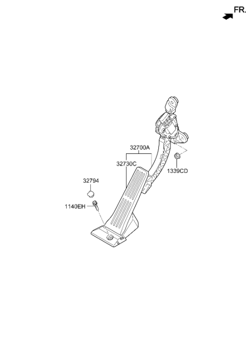 2013 Hyundai Elantra US Alabama made Accelerator Pedal Diagram