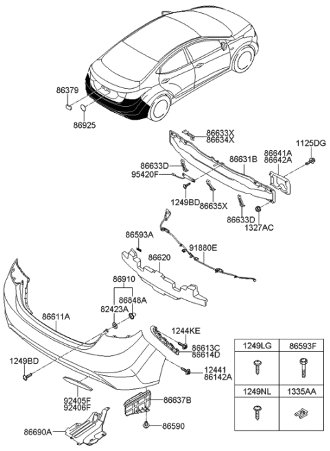 2011 Hyundai Elantra Rear Bumper Diagram