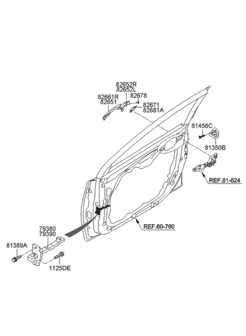2013 Hyundai Elantra US Alabama made Front Door Locking Diagram