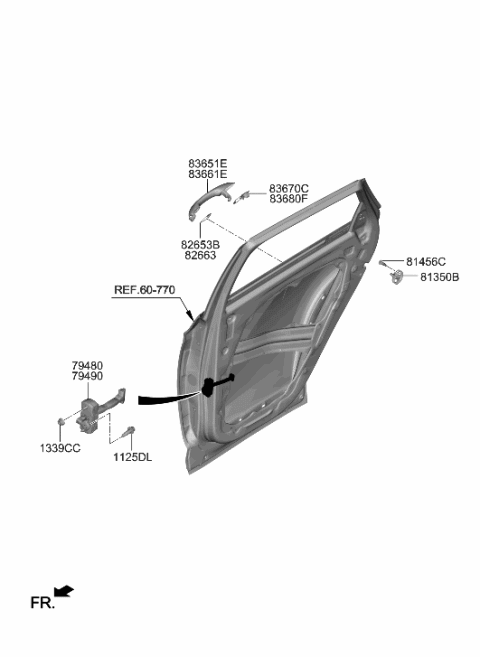 2023 Hyundai Tucson Korean made Rear Door Locking Diagram