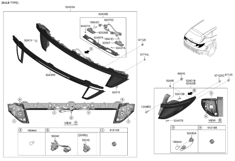 2023 Hyundai Tucson Korean made Rear Combination Lamp Diagram 1