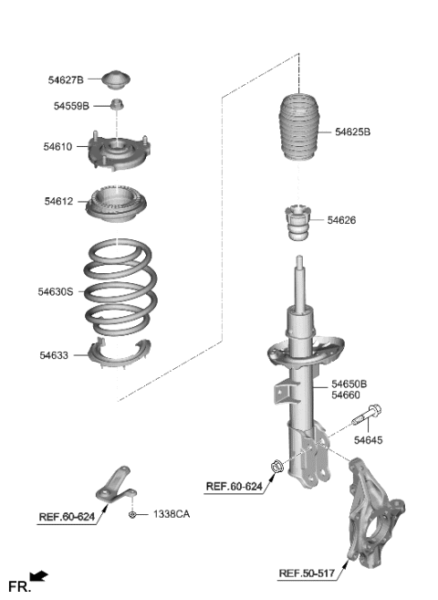 2023 Hyundai Tucson Korean made Front Spring & Strut Diagram