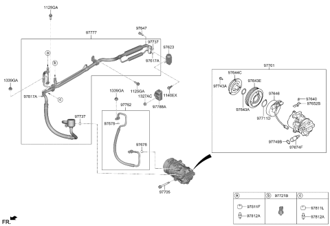 2023 Hyundai Tucson PULLEY Assembly-A/CON Compressor Diagram for 97643-N9100