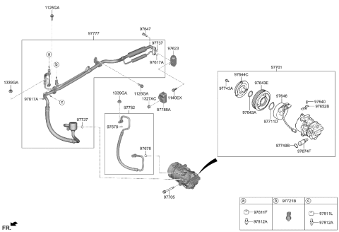 2022 Hyundai Tucson Air conditioning System-Cooler Line Diagram