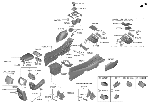 2005 Hyundai Elantra Knob Assembly Diagram for 46720-AA200-NNB