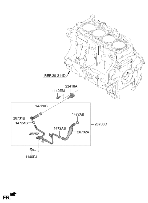 2023 Hyundai Tucson Korean made Rocker Cover Diagram 2