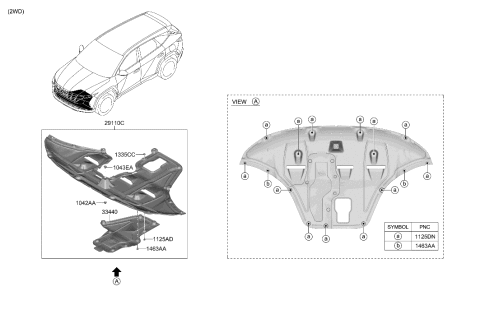 2022 Hyundai Tucson Panel Assembly-Under Cover Diagram for 29110-N9000