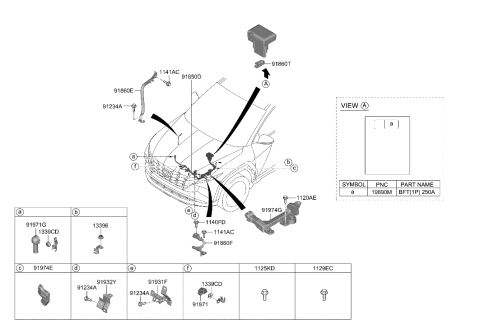 2002 Hyundai Elantra WIRING ASSY-BATTERY Diagram for 91850-N9210
