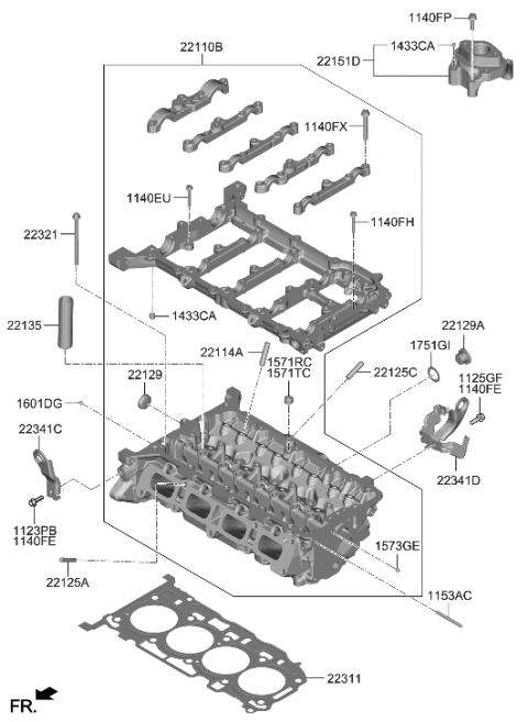 2022 Hyundai Tucson Korean made Cylinder Head Diagram