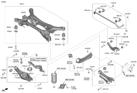 2022 Hyundai Tucson Rear Suspension Control Arm Diagram 1