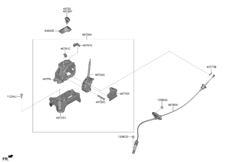 2005 Hyundai Elantra Lever Assembly-Atm Diagram for 46700-N9100