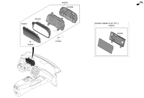 2022 Hyundai Tucson CLUSTER ASSY-INSTRUMENT Diagram for 94001-N9080
