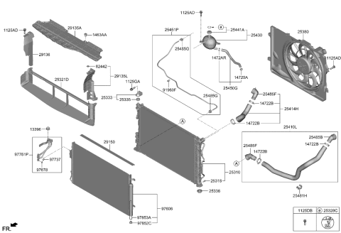 2002 Hyundai Elantra Blower Assembly Diagram for 25380-N9700