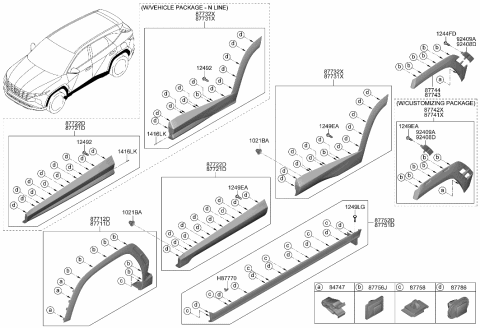 2023 Hyundai Tucson Lamp Assembly-Rear R/REFL,LH Diagram for 92405-N9100