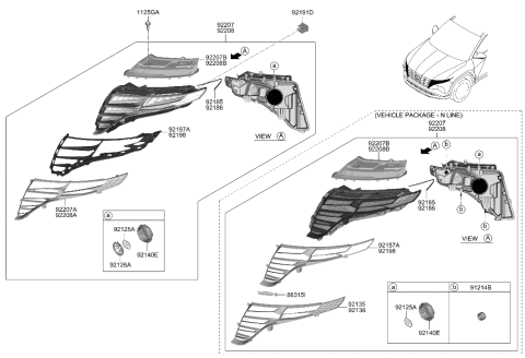 2023 Hyundai Tucson Support BRKT-Head Lamp Diagram for 92157-N9450