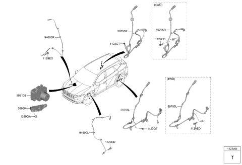 2023 Hyundai Tucson WIRING-E.P.B CONN EXTN,RH Diagram for 59796-N9060