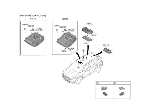 2005 Hyundai Elantra Lamp Assembly-Room Diagram for 92850-L1000-NNB