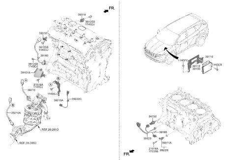 2002 Hyundai Elantra Sensor-Crankshaft Position Diagram for 39180-2S000