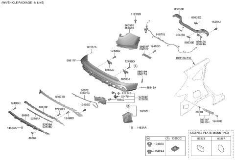 2002 Hyundai Elantra HOLDER & WIRING-REAR FOG LAMP Diagram for 92482-N9400
