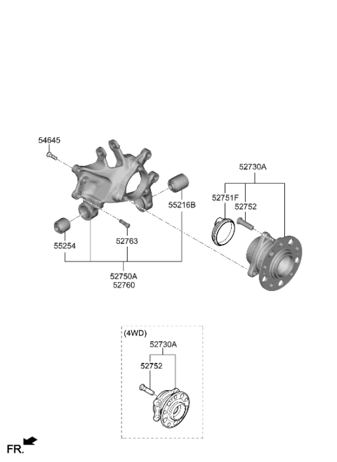 2022 Hyundai Tucson Korean made Rear Axle Diagram