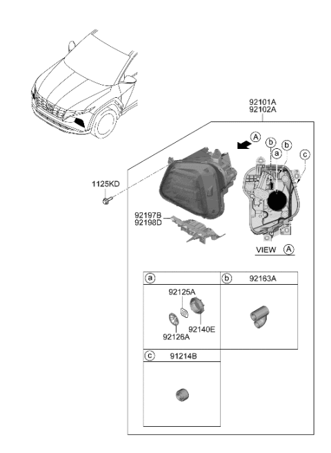 2023 Hyundai Tucson Korean made Head Lamp Diagram 2
