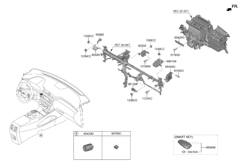 2002 Hyundai Elantra Sw Assembly-Button Start Diagram for 93502-N9100-LM5