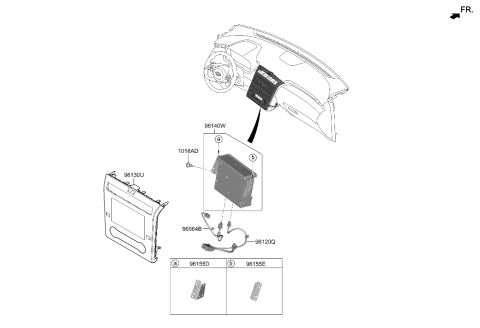 2022 Hyundai Tucson Audio Assembly Diagram for 96160-N9410