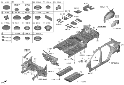 2023 Hyundai Tucson Korean made Isolation Pad & Plug Diagram