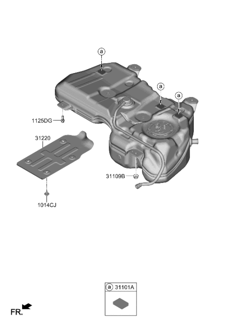 2022 Hyundai Tucson Protector-Fuel Tank Heat Diagram for 31220-N9000
