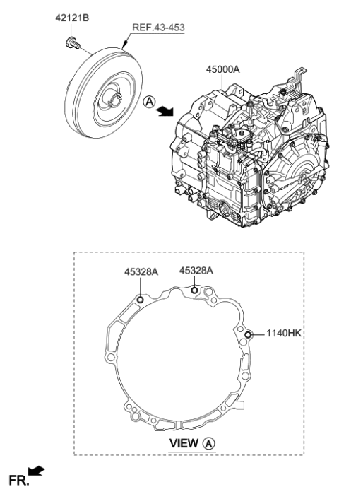 2022 Hyundai Tucson Ata & TQ/CONV Assembly Diagram for 45000-4GDN0