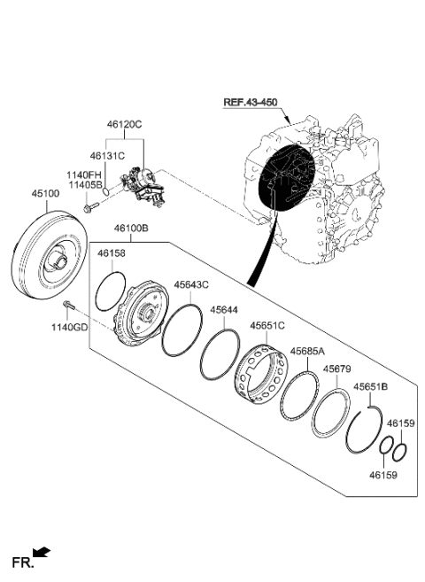 2023 Hyundai Tucson Korean made Oil Pump & TQ/Conv-Auto Diagram