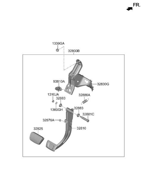 2023 Hyundai Tucson Korean made Brake & Clutch Pedal Diagram