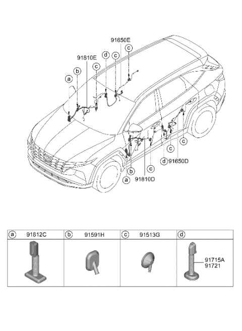 2022 Hyundai Tucson Korean made Door Wiring Diagram 1