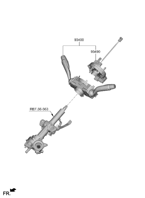 2002 Hyundai Elantra Switch Assembly-Multifunction Diagram for 934C2-N9580