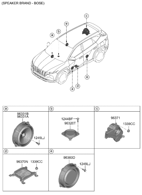 2022 Hyundai Tucson Korean made Speaker Diagram 2