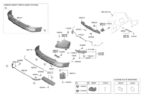 2023 Hyundai Tucson Korean made Rear Bumper Diagram 1