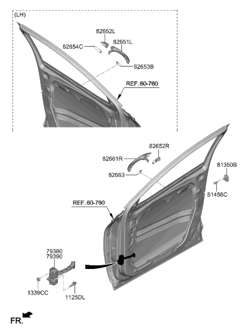 2023 Hyundai Tucson Korean made Front Door Locking Diagram