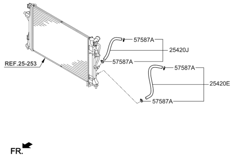 2022 Hyundai Genesis G80 Hose Assembly-Oil Cooling Diagram for 25420-F2000