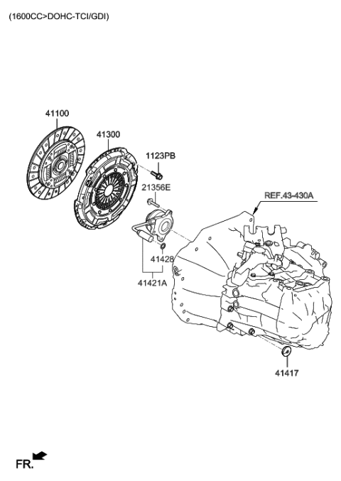 2018 Hyundai Elantra GT Clutch & Release Fork Diagram 3