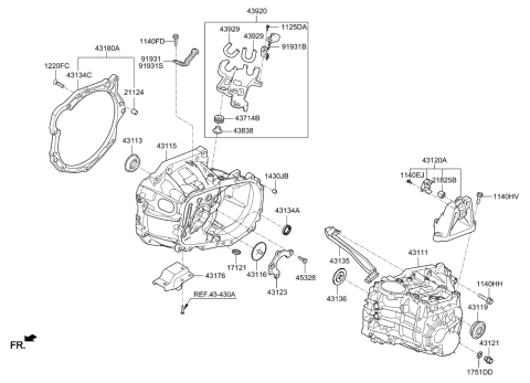 2018 Hyundai Elantra GT Transaxle Case-Manual Diagram 2