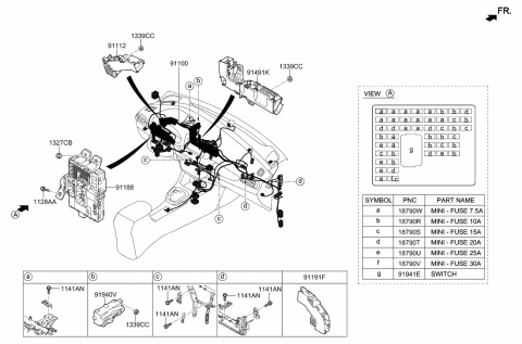 2022 Hyundai Genesis G80 Ignition Control Module Relay Box Assembly Diagram for 91940-G3060