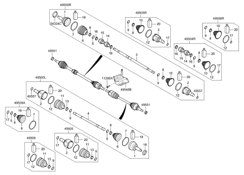 2018 Hyundai Elantra GT Drive Shaft (Front) Diagram 1