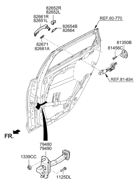 2018 Hyundai Elantra GT Cover-Front Door Outside Handle LH Diagram for 82652-G3030